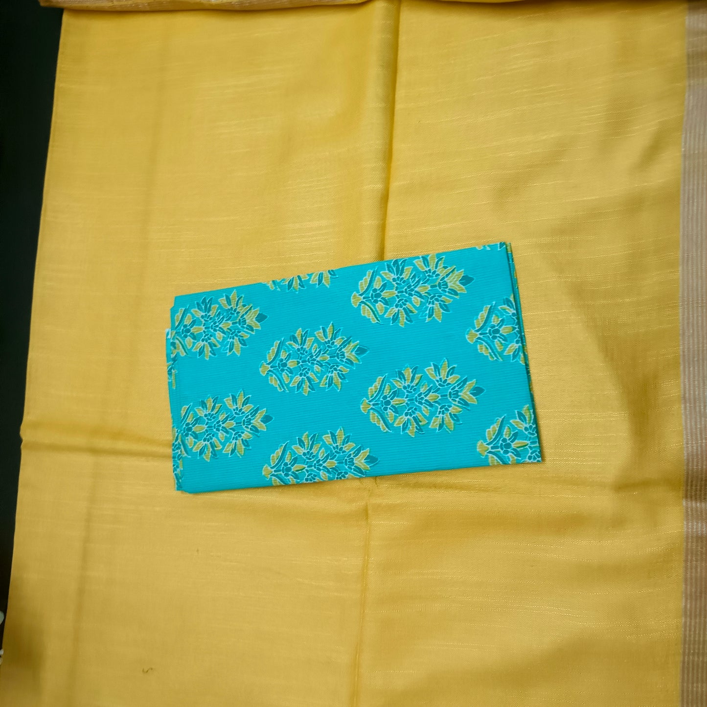 Yellow  Candy vegan linen saree HA25512