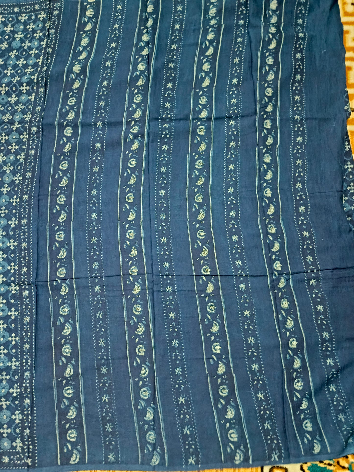 Indigo Vegan bamboo mull cotton saree HA25476