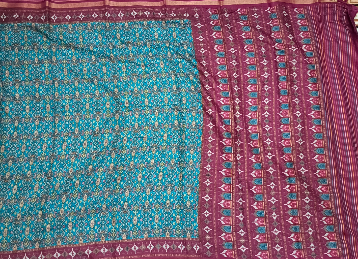 Blue sugandha vegan digital malai cotton saree SA25578