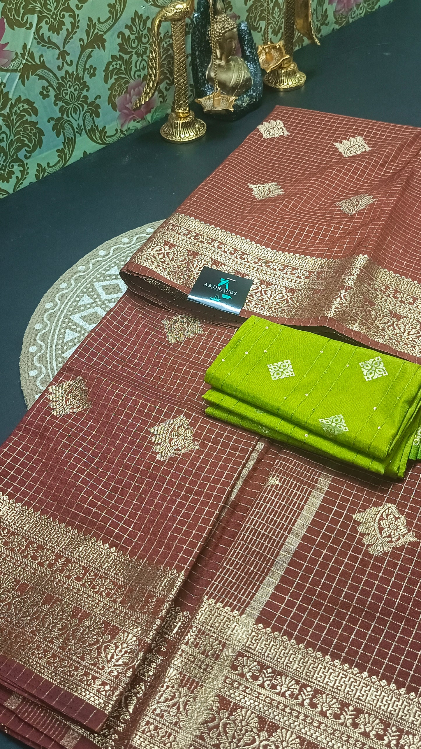 Brown Jaalika Vegan Viscose Georgette Saree MA25228