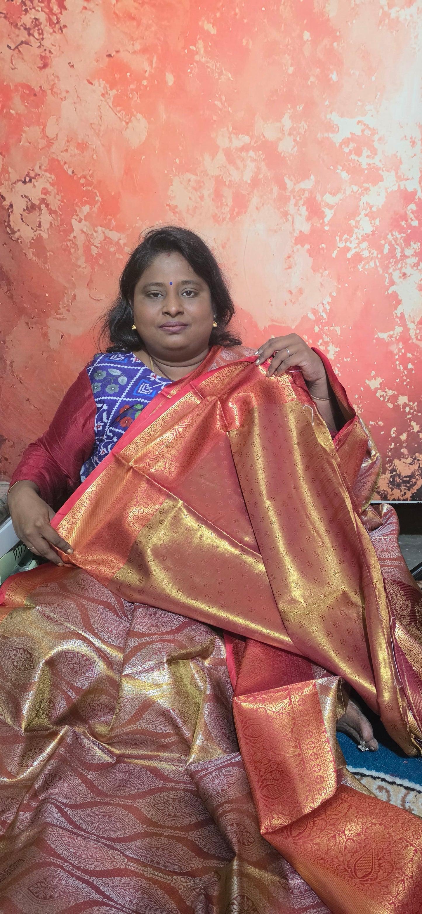 Red Gold Swarnika Vegan bridal silk saree JA25311