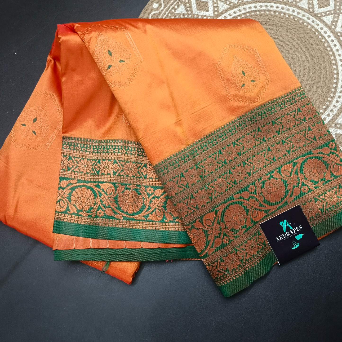 Mustard Green Anantha vastra Vegan Kanchi soft silk saree MA25123