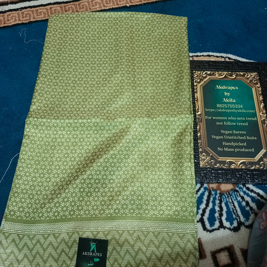 Green Kashmiri vegan crepe Silk vol 04 SA25671