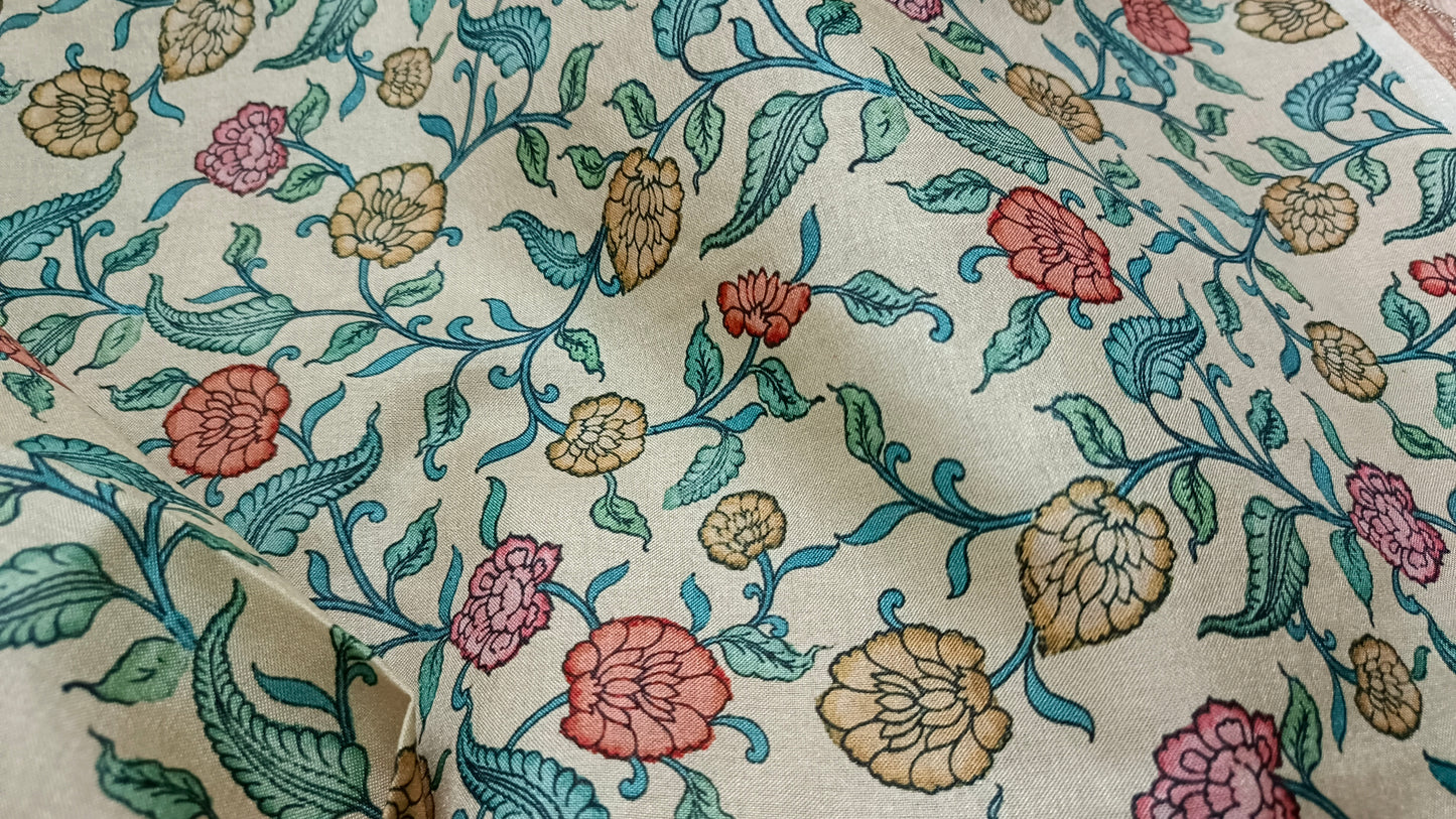 Rose Gold Floral symphony applique vegan tissue saree SA25715
