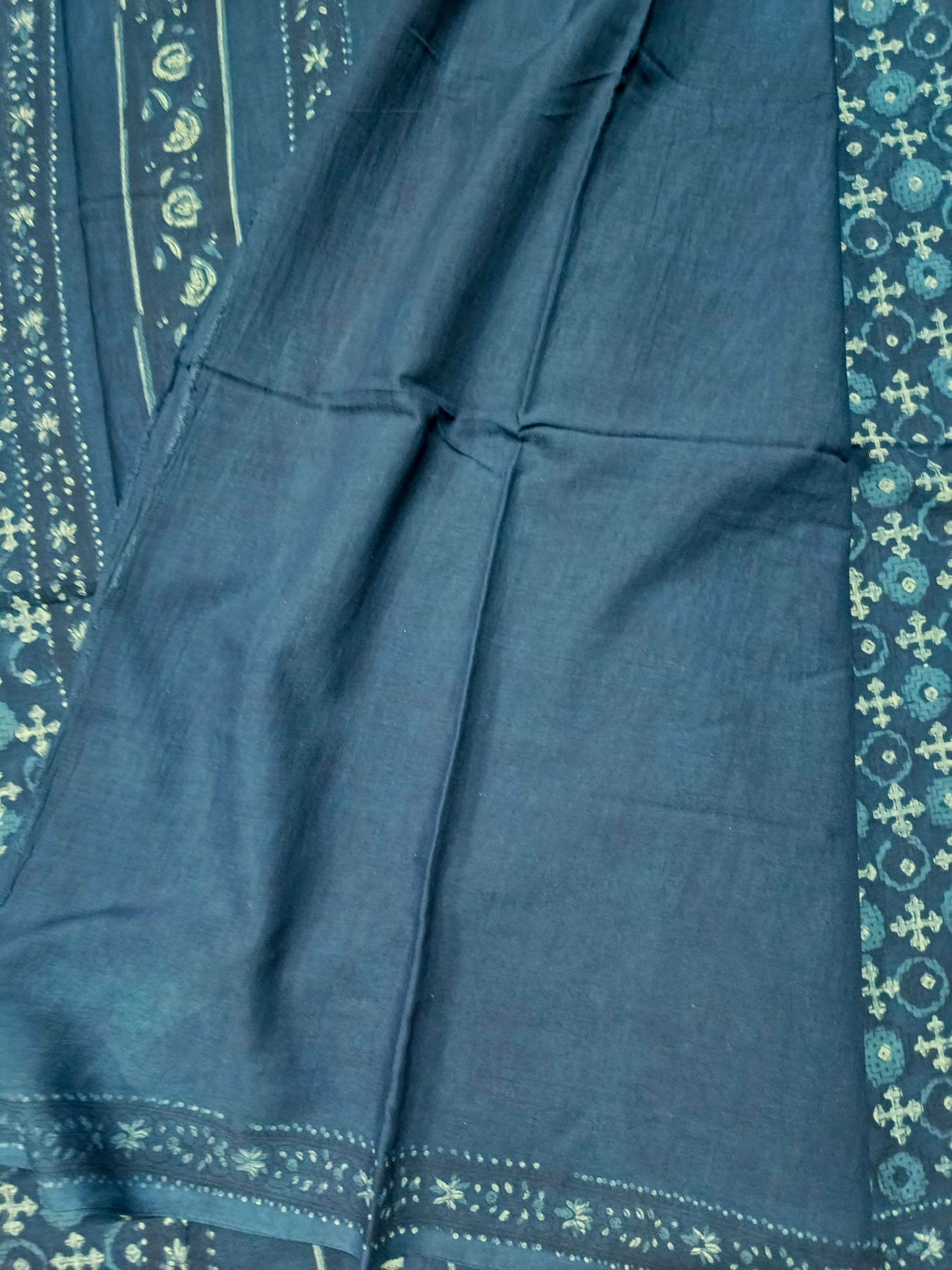 Indigo Vegan bamboo mull cotton saree HA25476