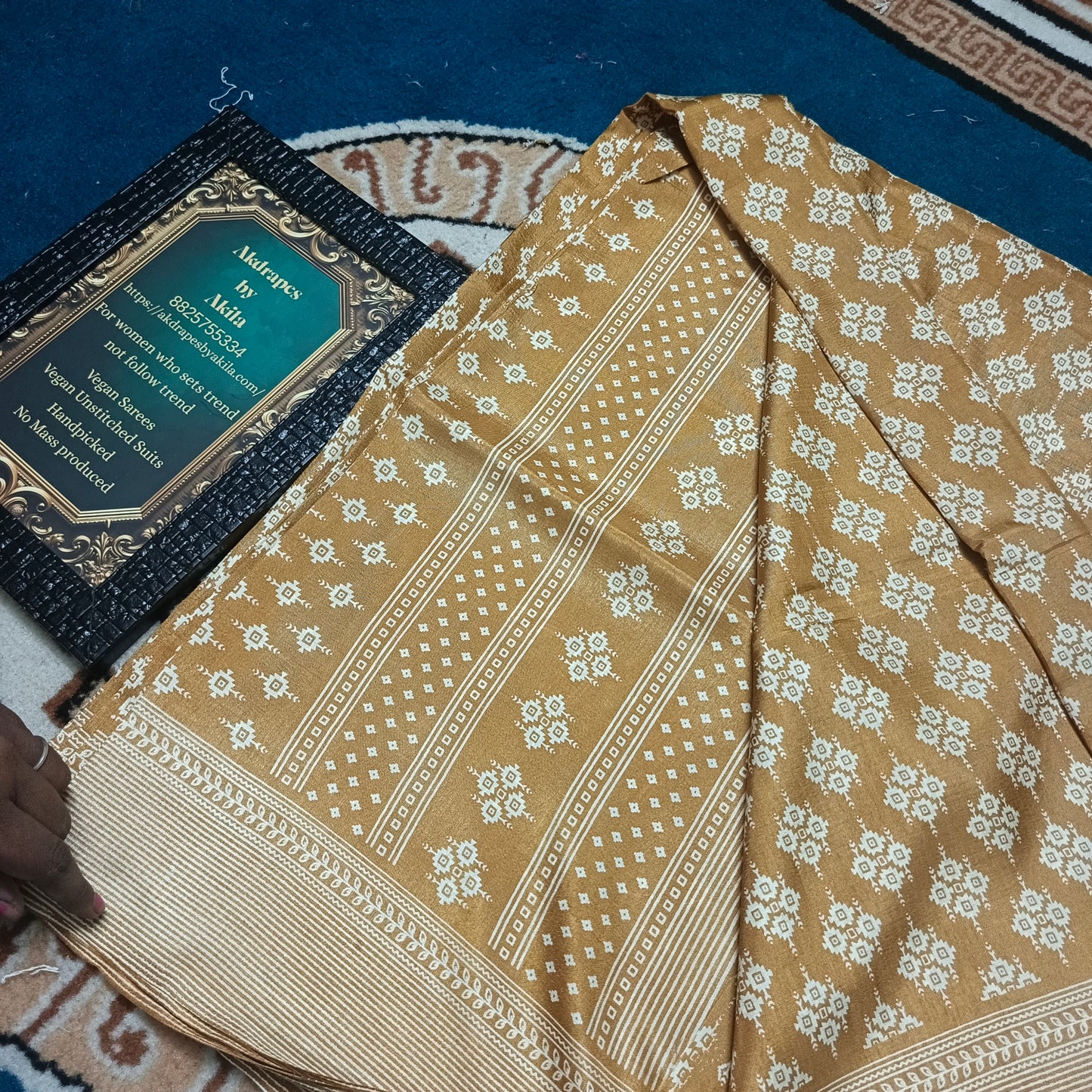 Mustard Kashmiri vegan crepe Silk vol 01 SA25662