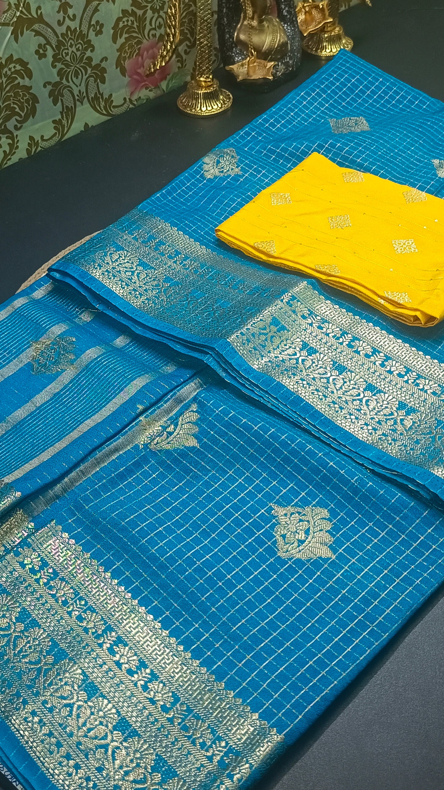 Blue Jaalika Vegan Viscose Georgette Saree MA25229