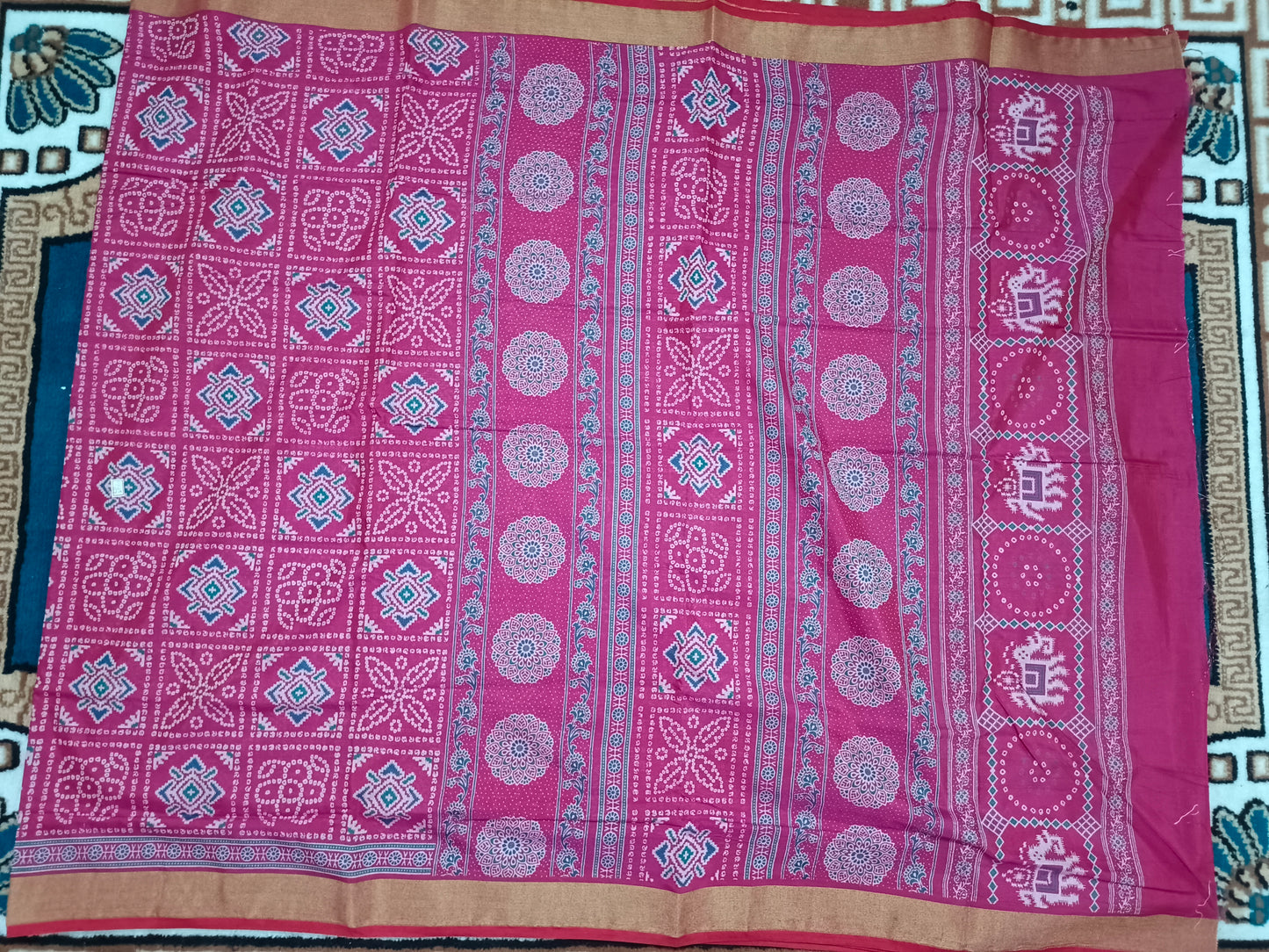 Pink patola bandhini vegan mull cotton saree HA25457 - Lightweight Summer Wear 🌿