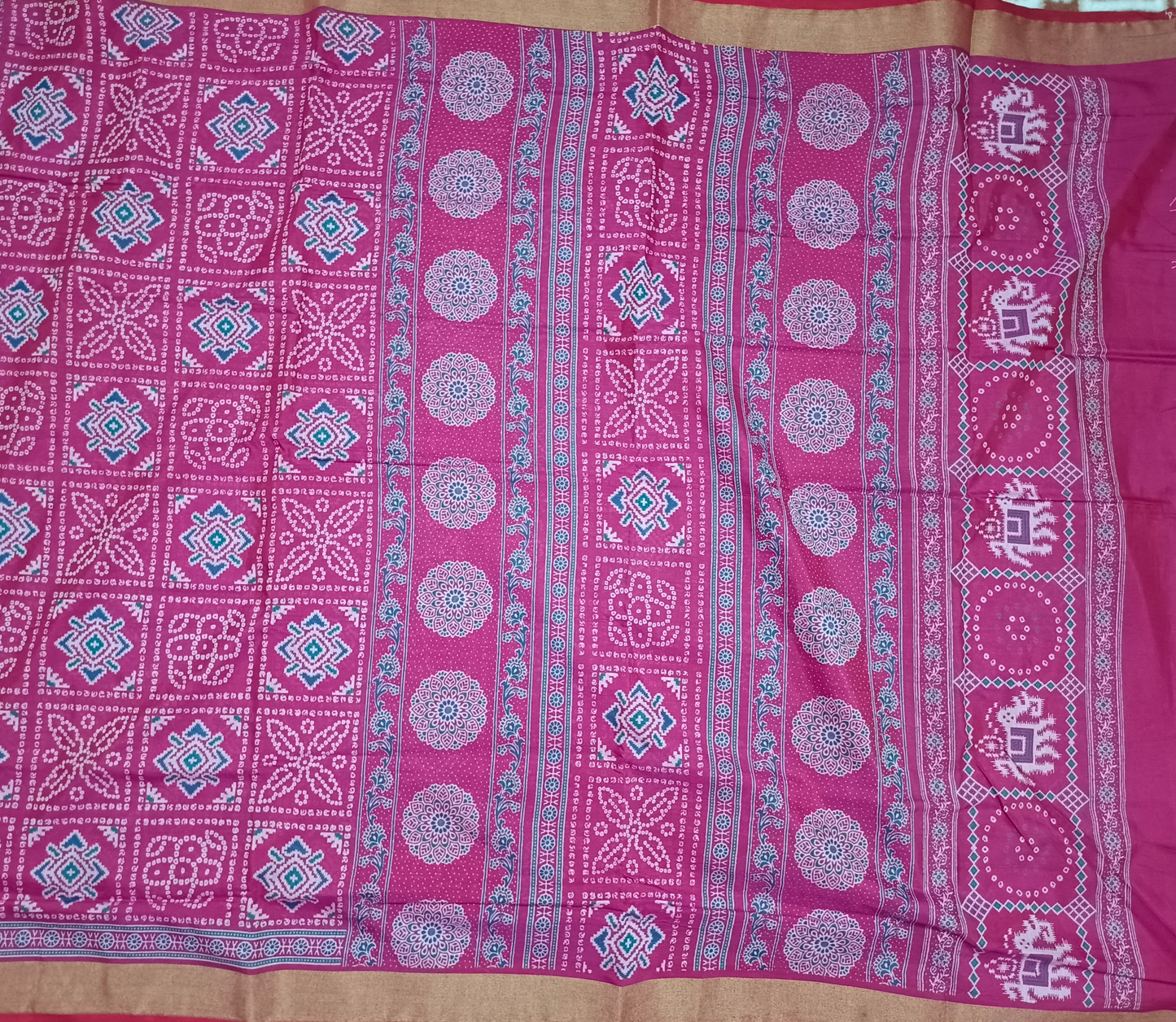 Pink patola bandhini vegan mull cotton saree HA25457 - Lightweight Summer Wear 🌿