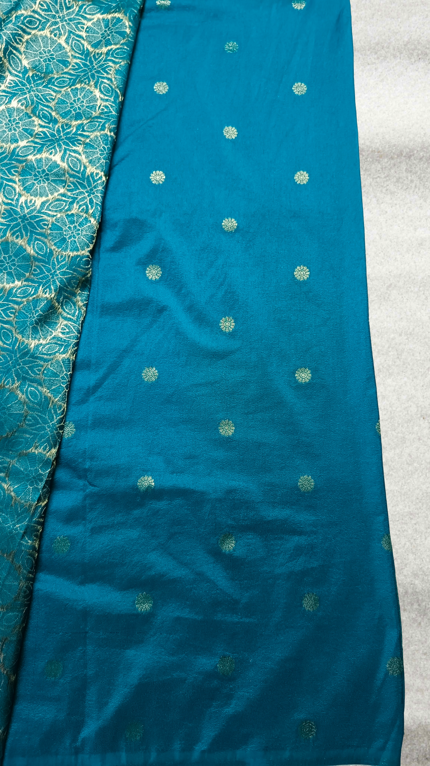 Sapphire Blue Sudar Chakkram vegan kaddi georgette saree MA25099