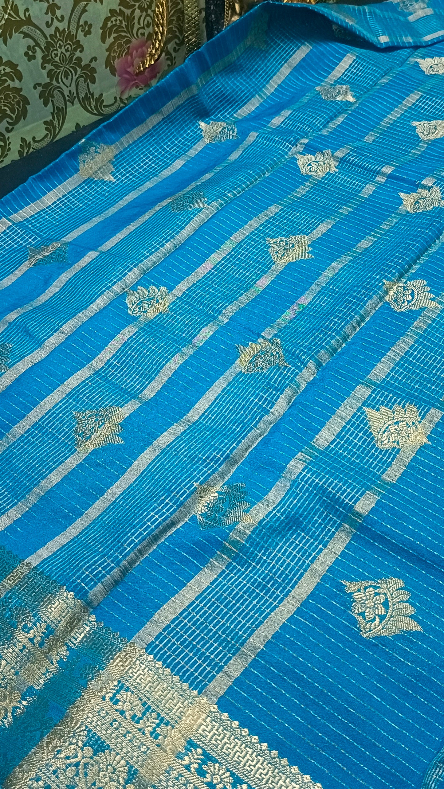 Blue Jaalika Vegan Viscose Georgette Saree MA25229