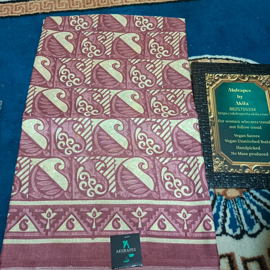 Wine Vriddhi silk vol 7 vegan tussar crepe digital saree SA25658