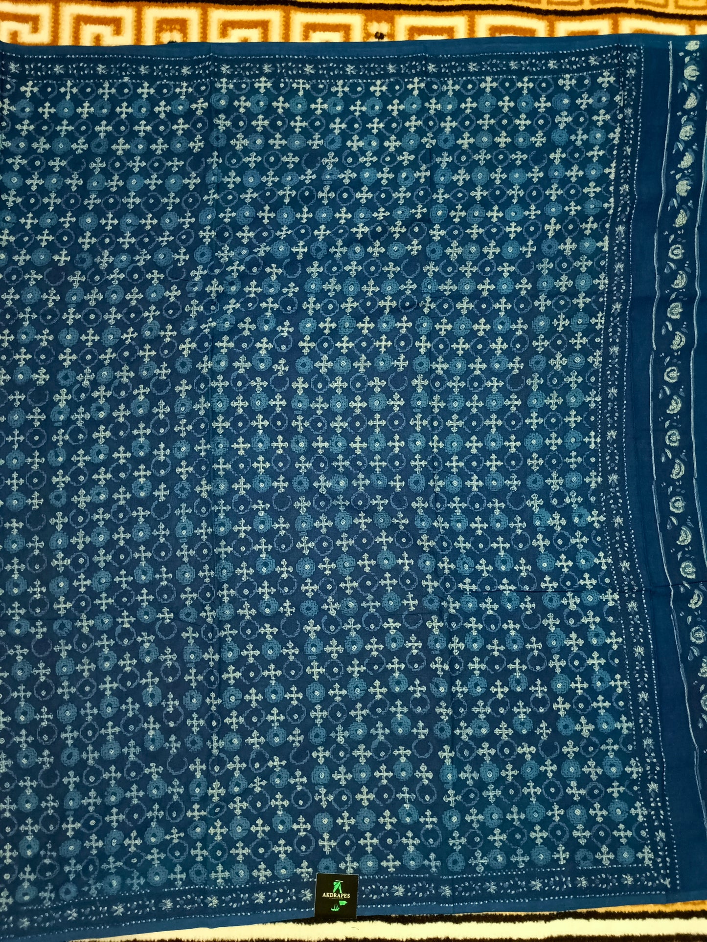 Indigo Vegan bamboo mull cotton saree HA25476