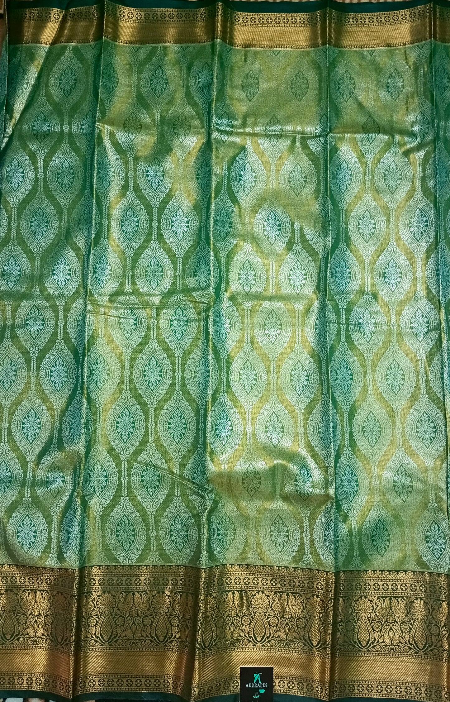 Green Swarnika Vegan bridal silk saree JA25313
