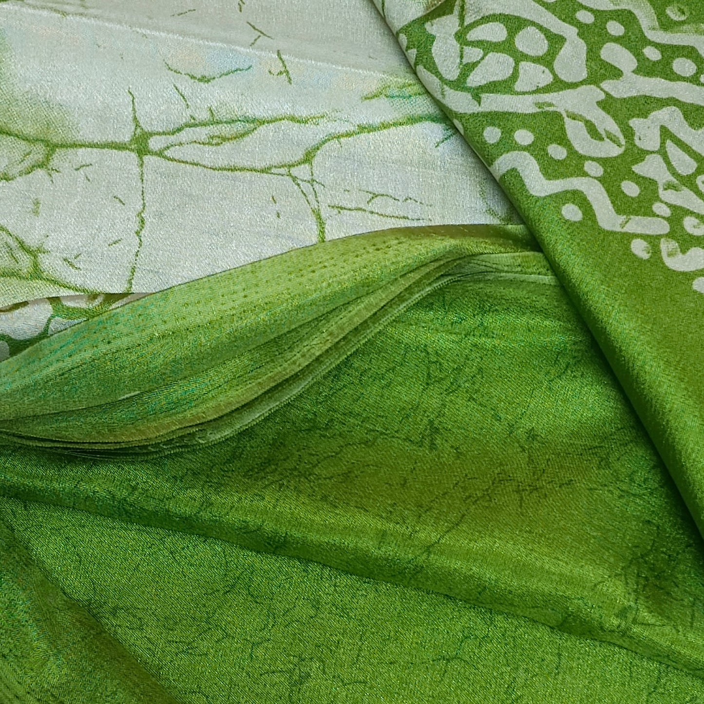 Fern Green Vriddhi silk vol 5 Batik vegan tussar crepe digital saree SA25653