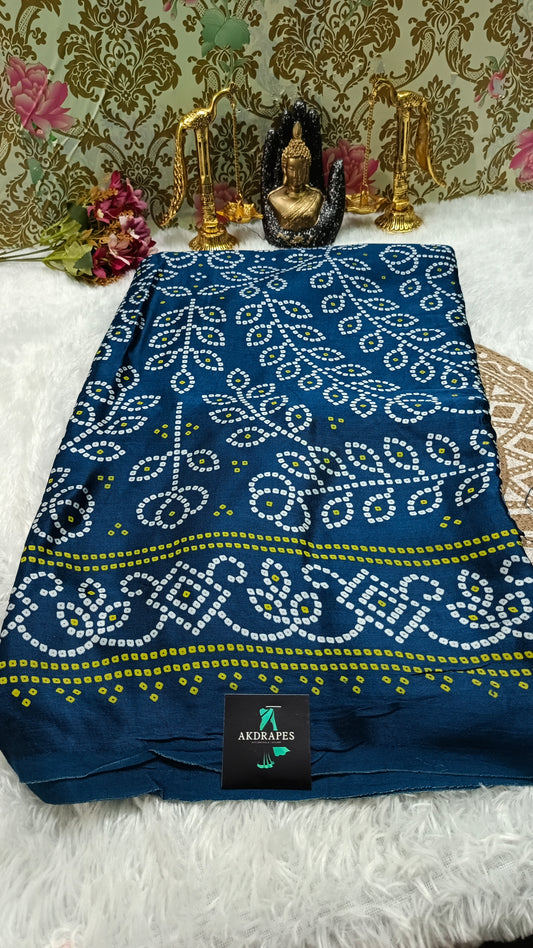 Blue Mystic Mashru vegan silk saree SA25862