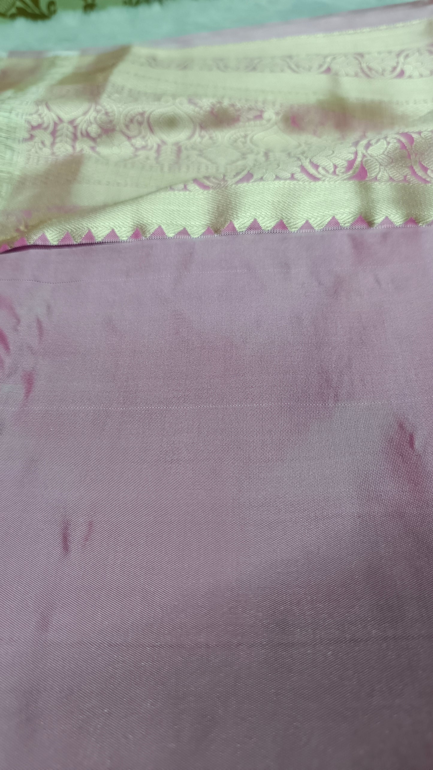 Magenta with pastel border Varnajalam vegan premium kanchi silk saree LA25912
