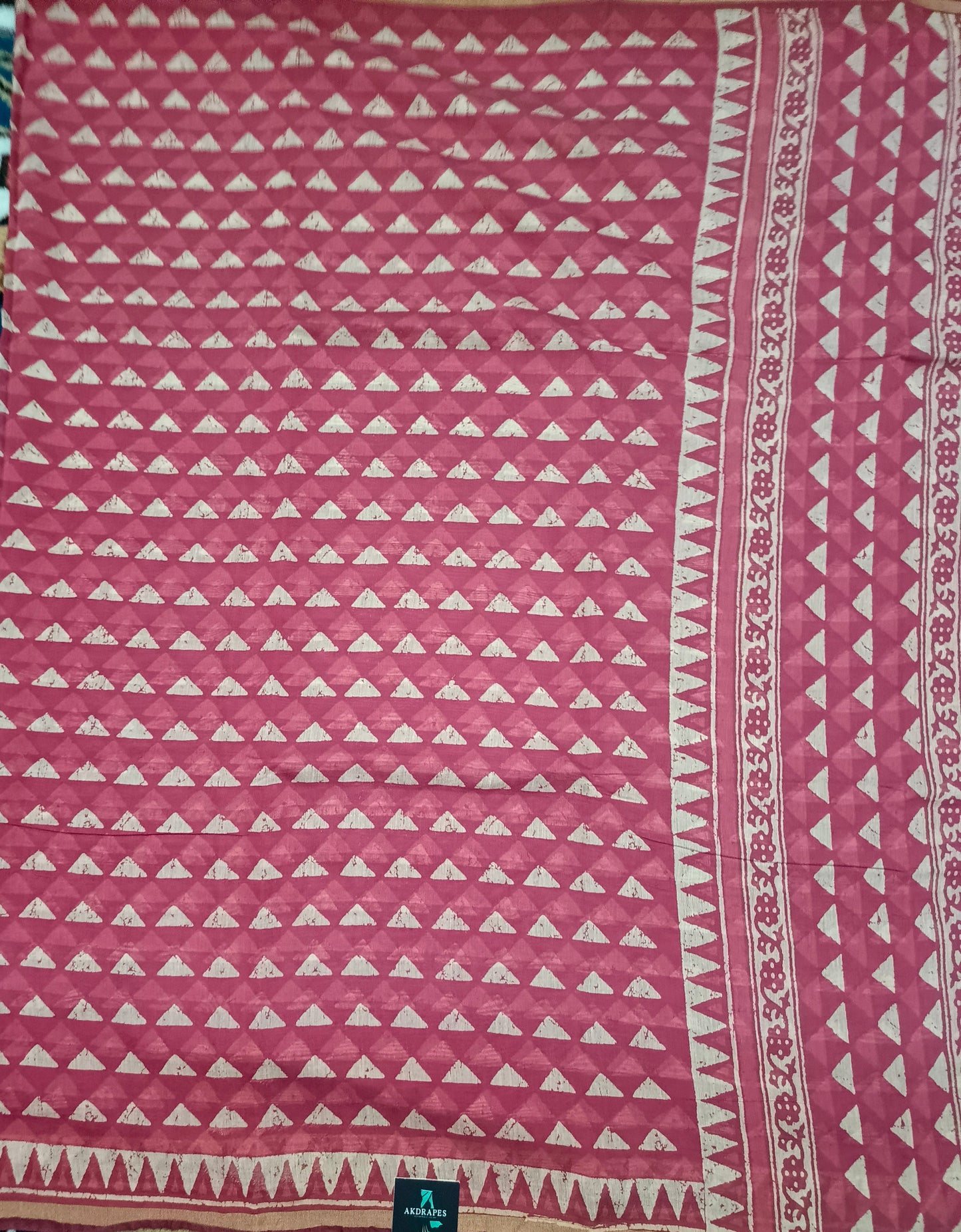 Pink Rapid discharge Vegan chanderi cotton saree HA25453