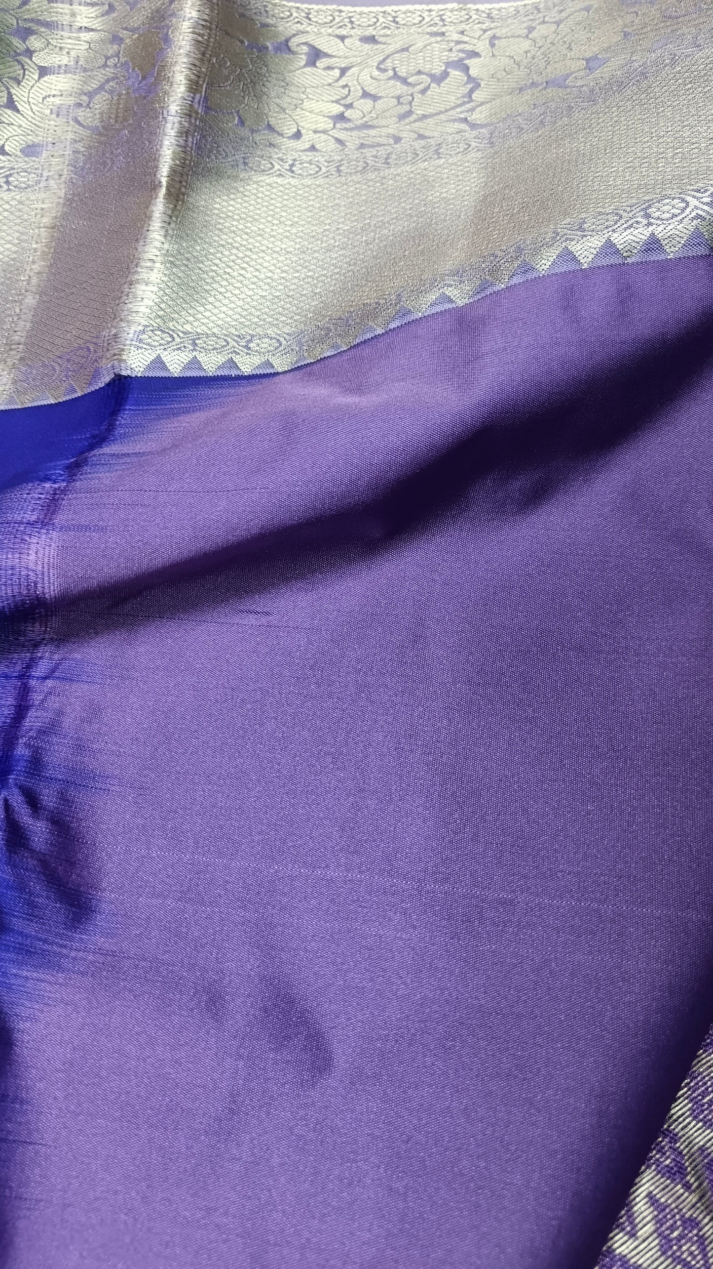 Royal blue with Pastel Varnajalam vegan premium kanchi silk saree LA25916