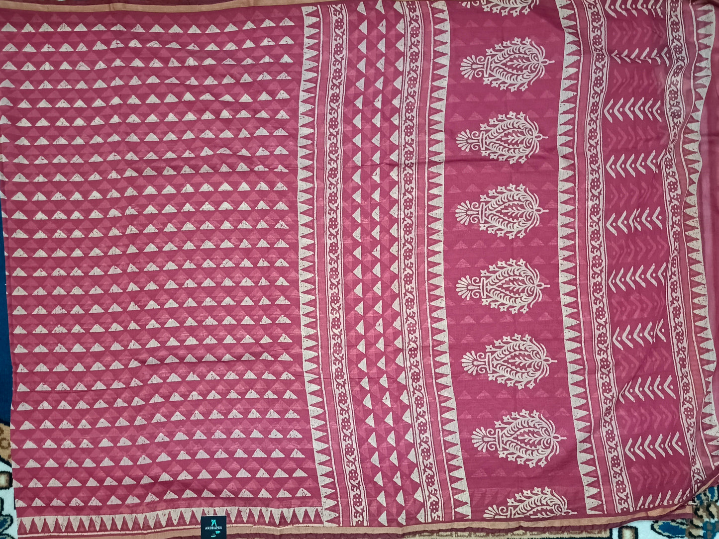 Pink Rapid discharge Vegan chanderi cotton saree HA25453