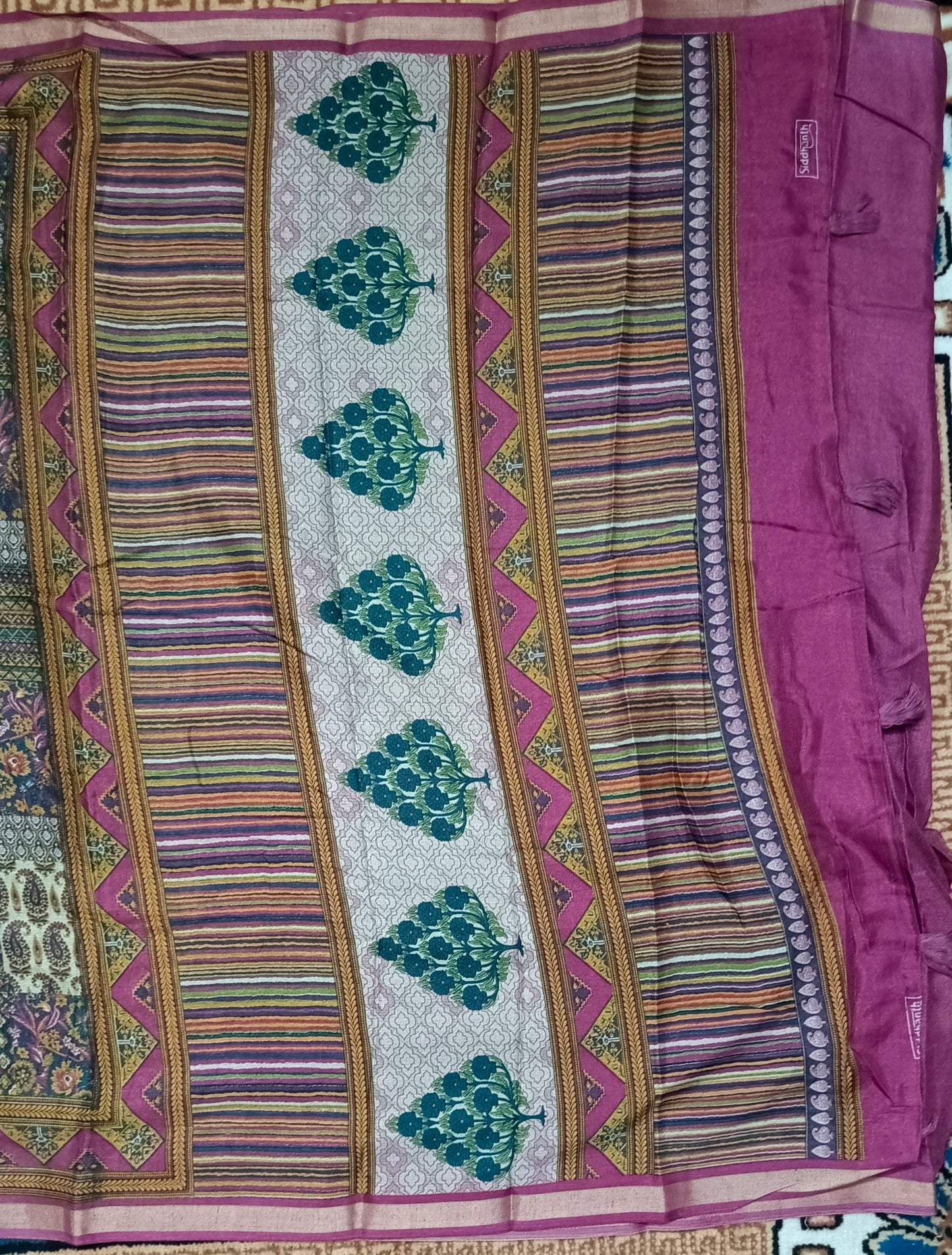 Pink sugandha vegan digital malai cotton saree SA25576