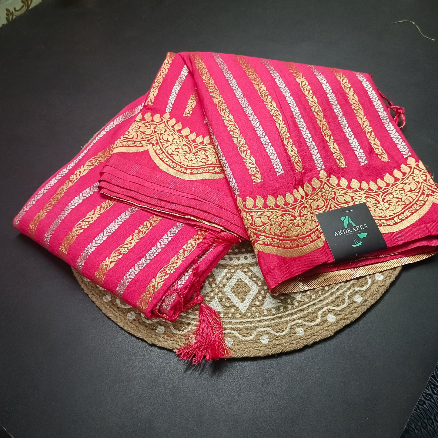 Pink Kanakavalli Premium vegan kaddi georgette saree MA25236