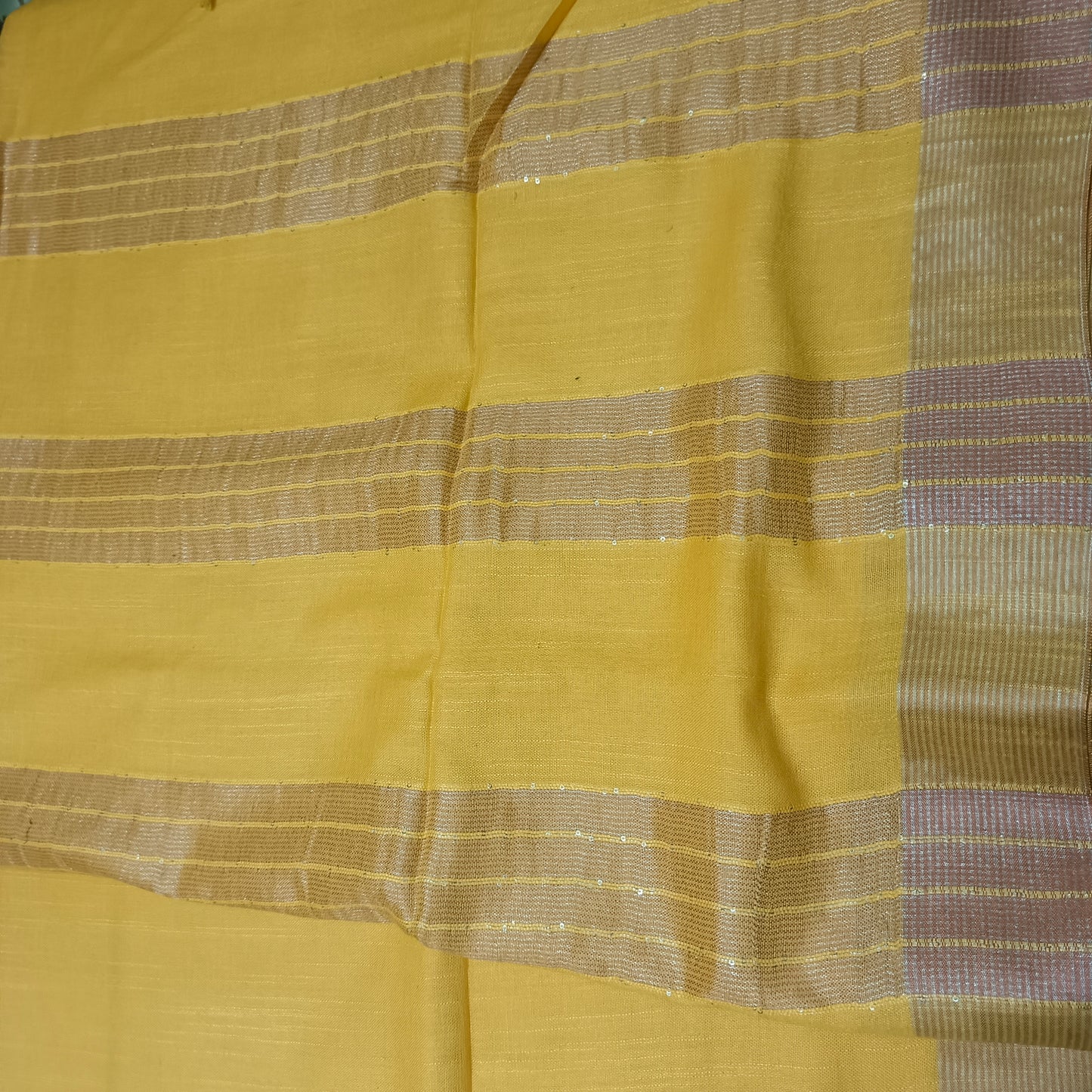 Yellow  Candy vegan linen saree HA25512