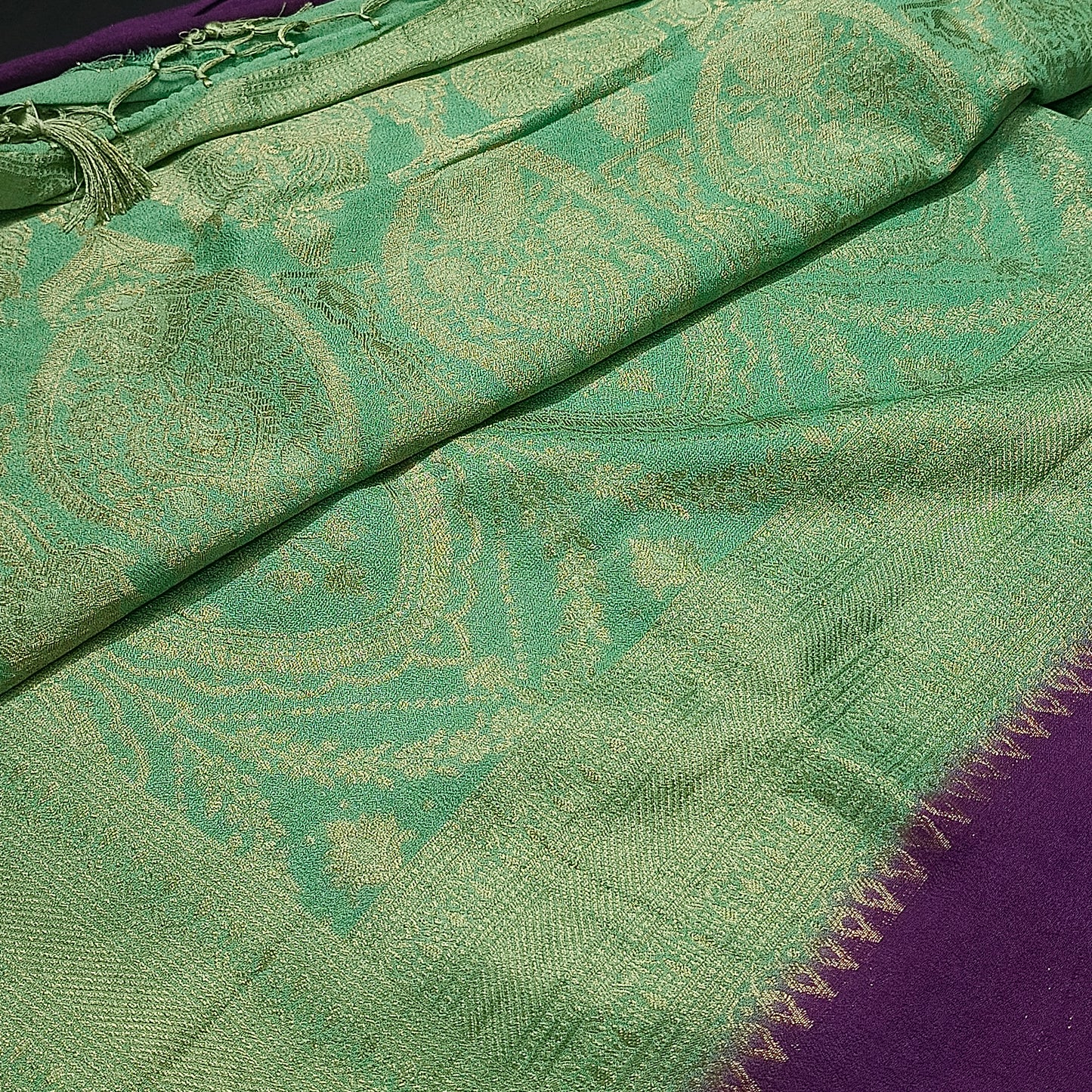 Violet banarasi vana premium vegan Kaddi georgette saree MA25200