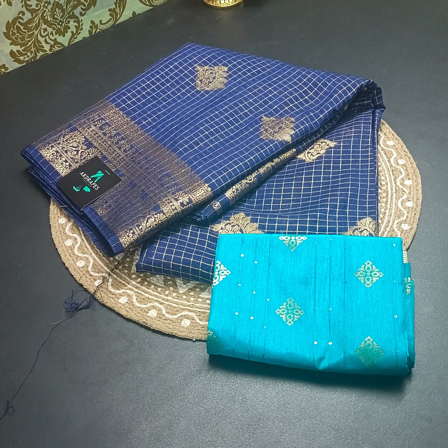 Navy blue Jaalika Vegan Viscose Georgette Saree MA25227