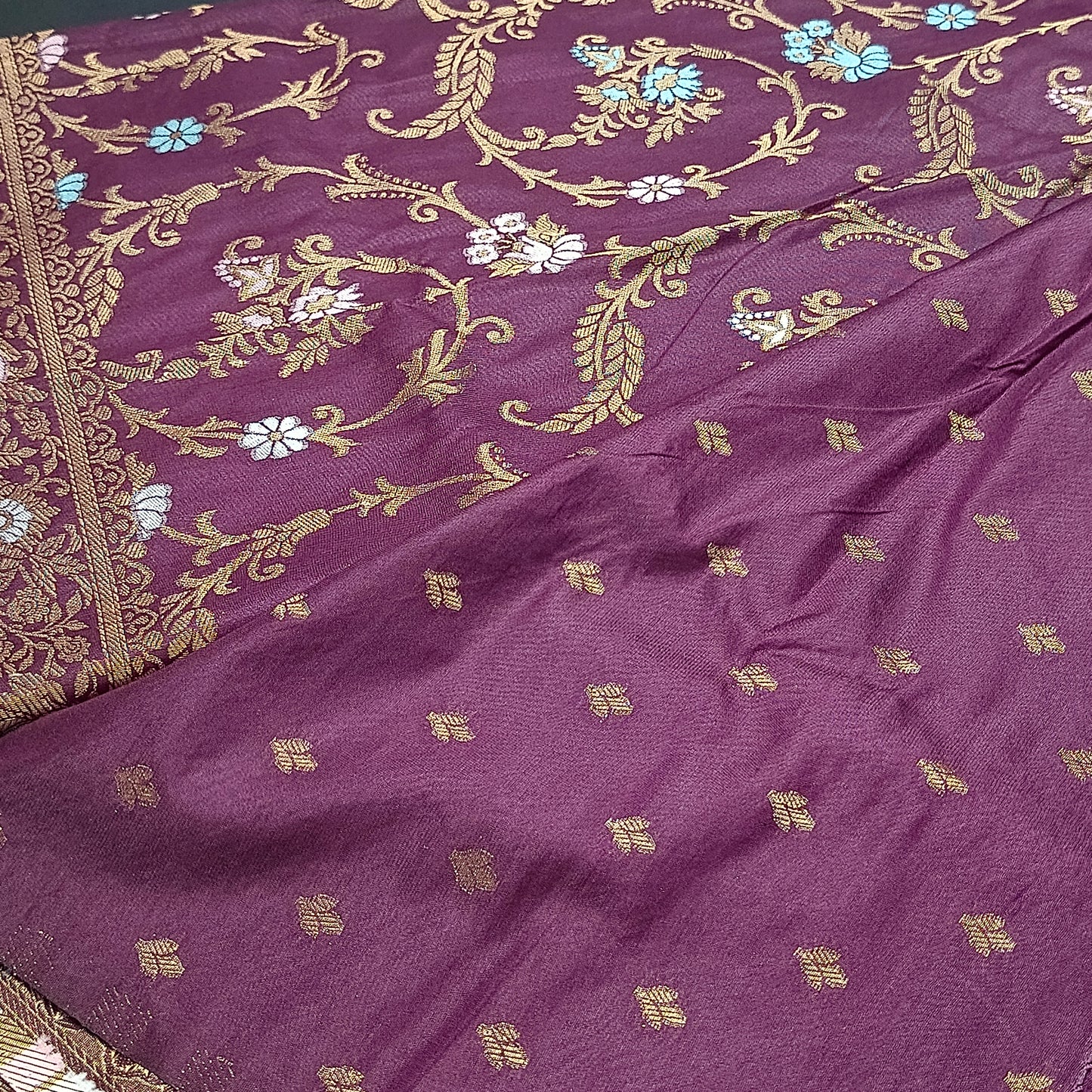 Purple Anaamika vegan kaddi georgette saree MA25265