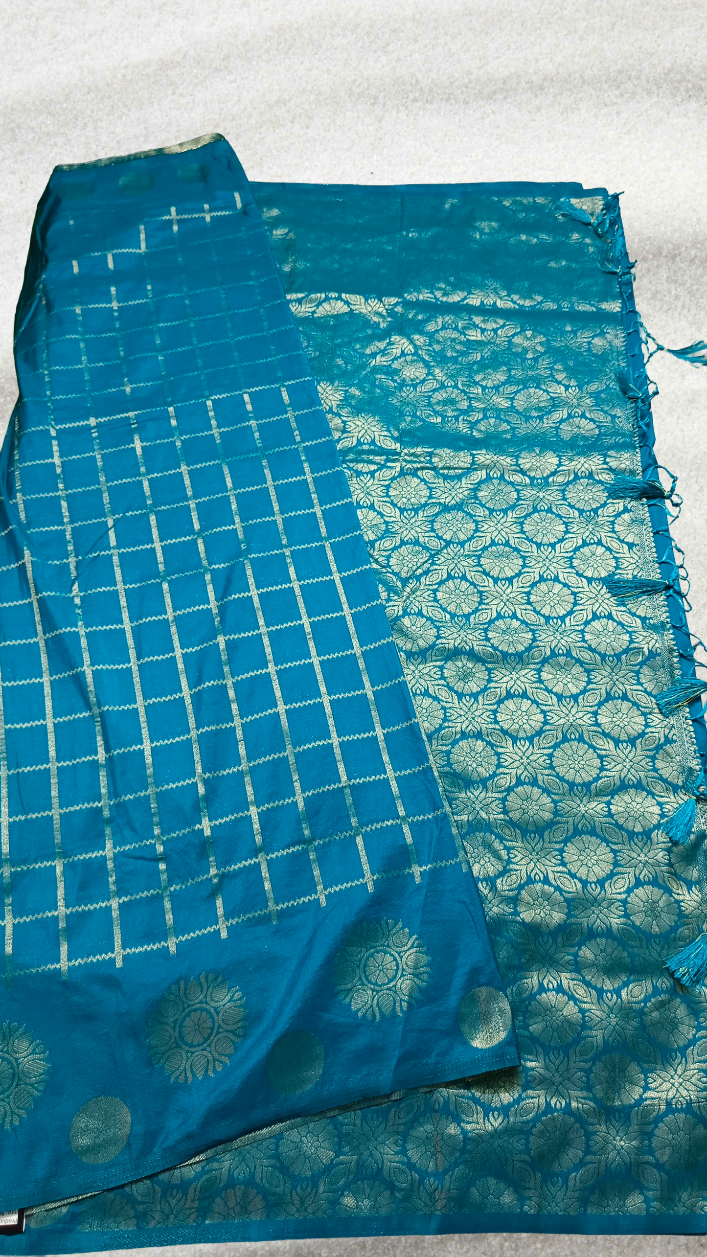 Sapphire Blue Sudar Chakkram vegan kaddi georgette saree MA25099