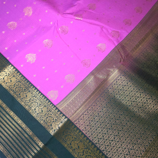 Purple Dark green Parampara vegan kanchi silk saree GA26165