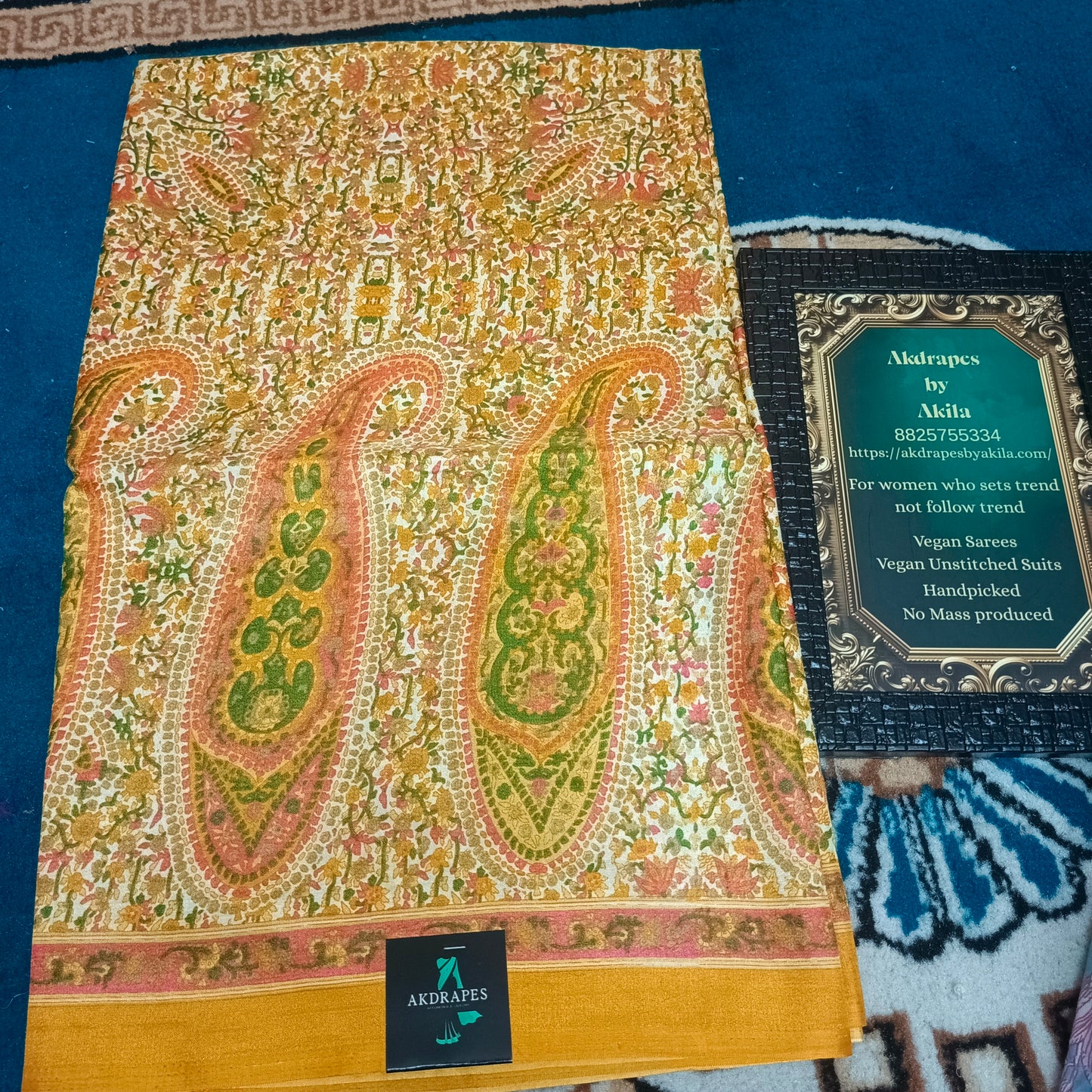 Yellow Vriddhi silk vol 1 floral vegan tussar crepe digital saree SA25637