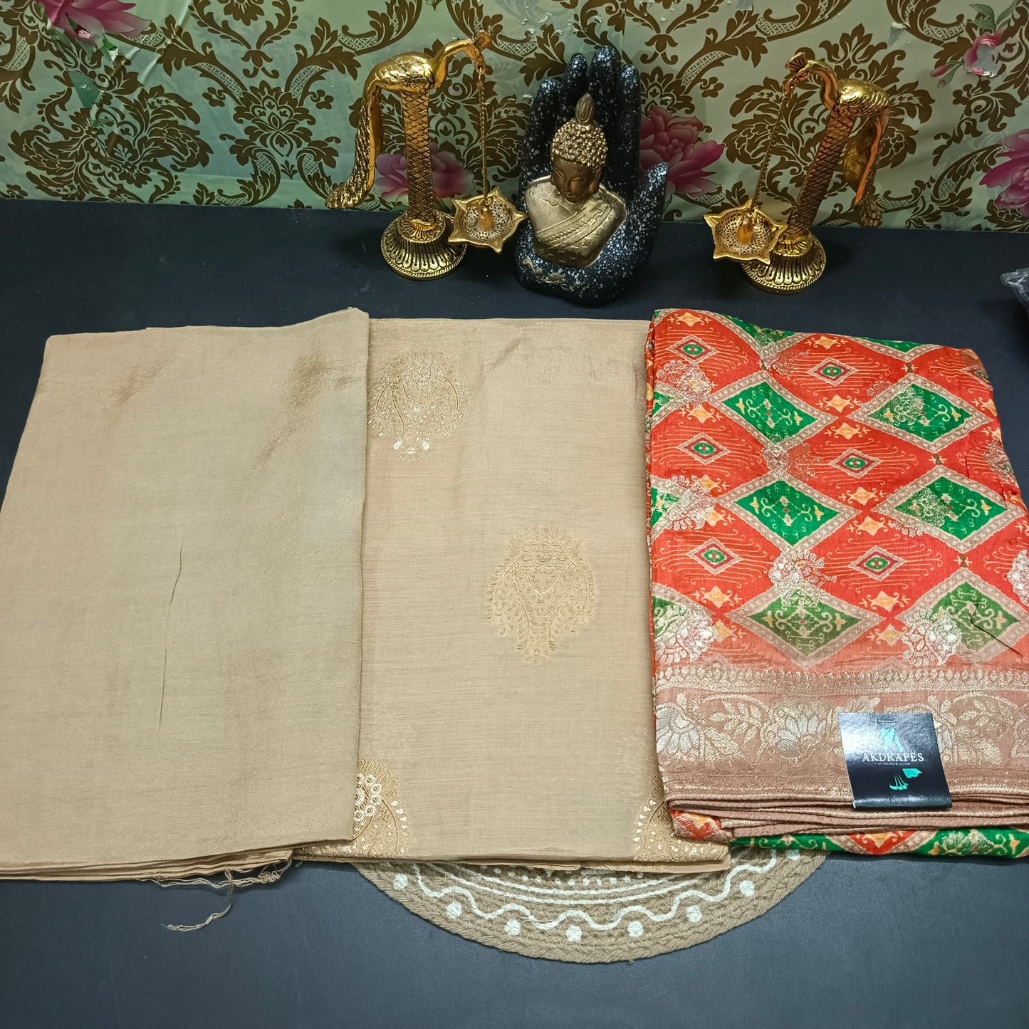 Beige vegan chinnon Unstitched suits HA25393