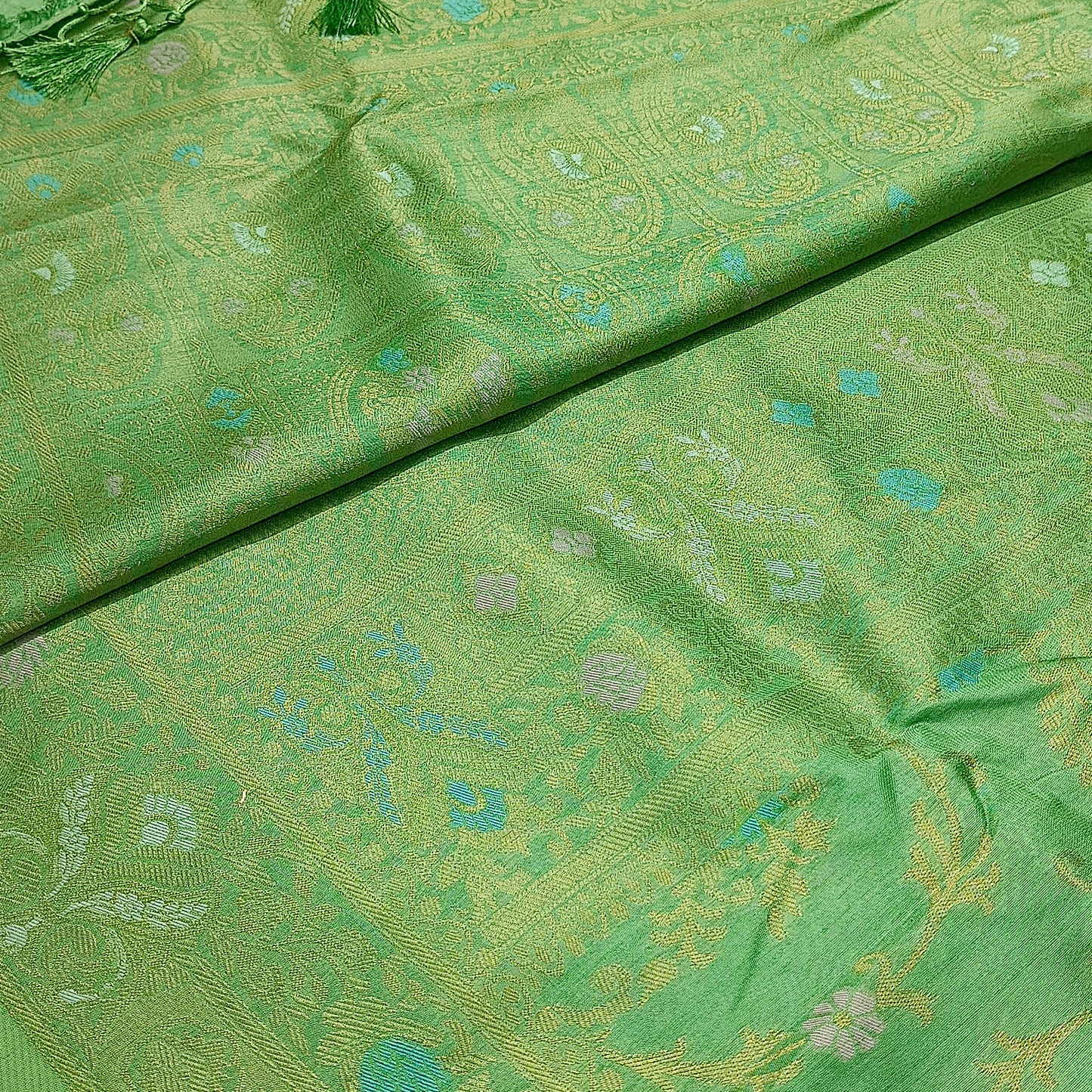 Pastel green  Anaamika vegan kaddi georgette saree MA25273