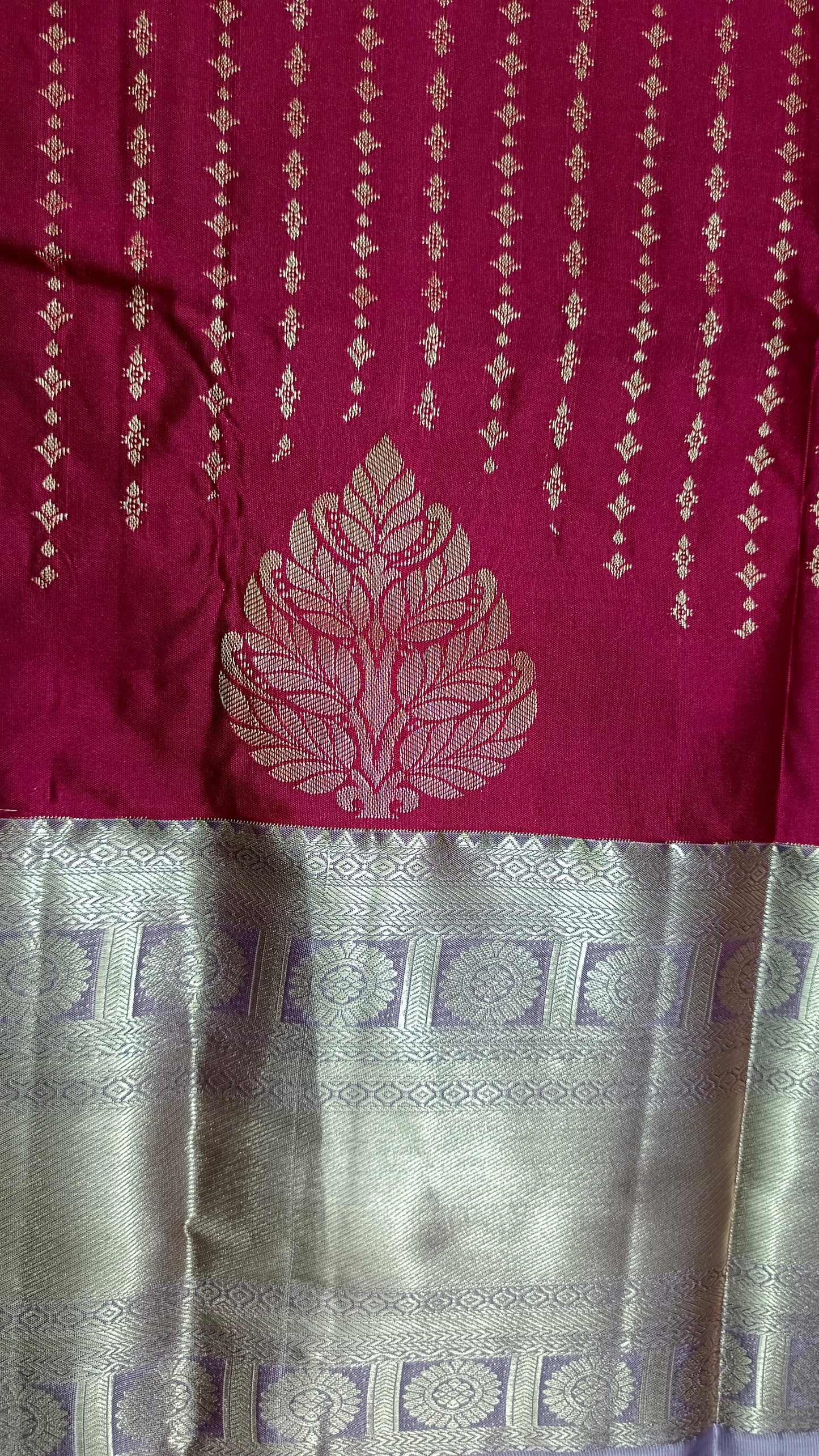 Pink with pastel Varnajalam vegan premium kanchi silk saree LA25915