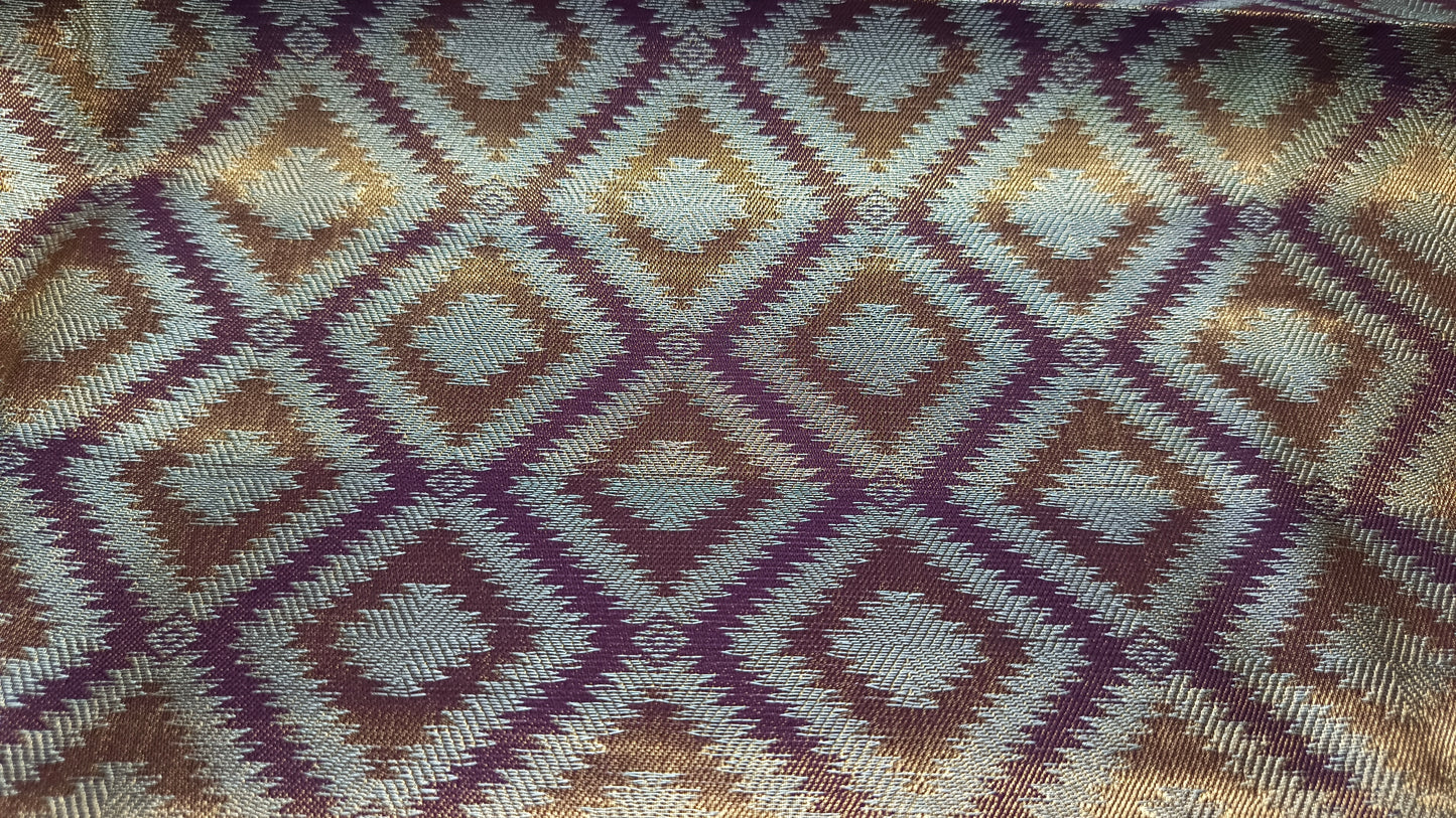 Purple with gold Radiance Heritage vegan self tissue kanchi silk saree LA25933