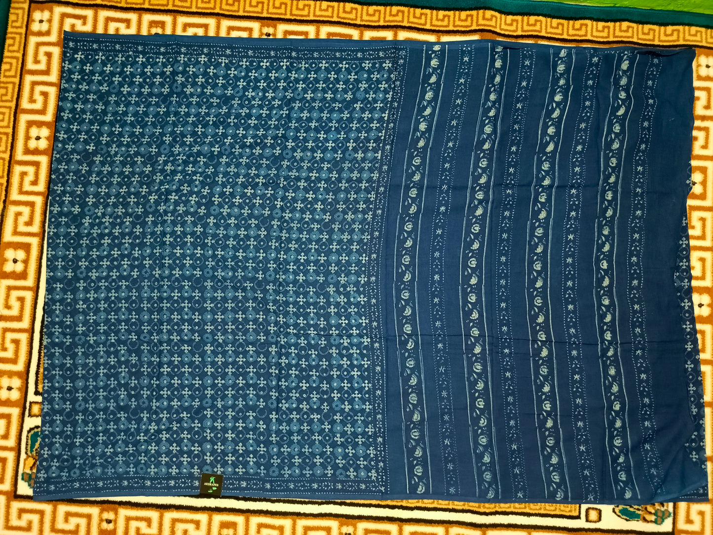 Indigo Vegan bamboo mull cotton saree HA25476