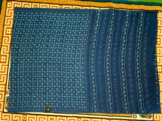 Indigo Vegan bamboo mull cotton saree HA25476