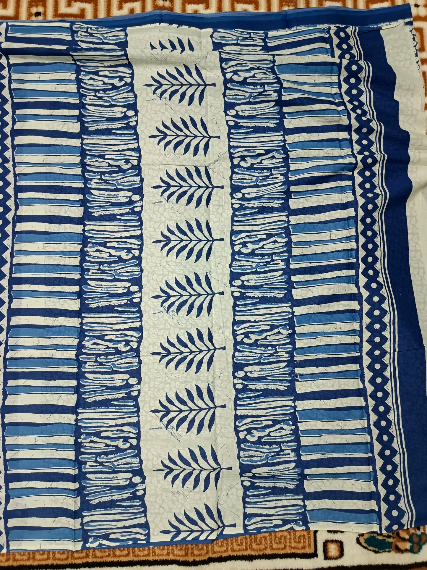 Indigo Vegan floral Jaipur cotton saree SA25750