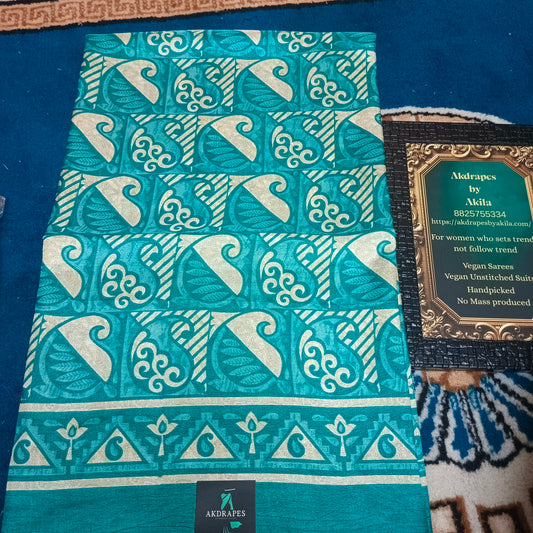 Green Vriddhi silk vol 7 vegan tussar crepe digital saree SA25661