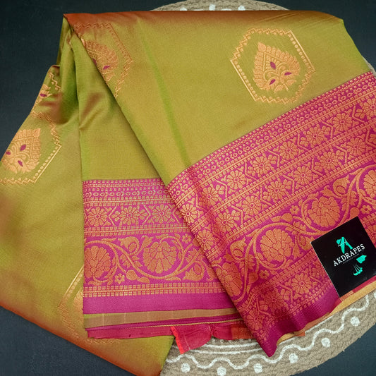 Green Majenta Anantha vastra Vegan Kanchi soft silk saree MA25116