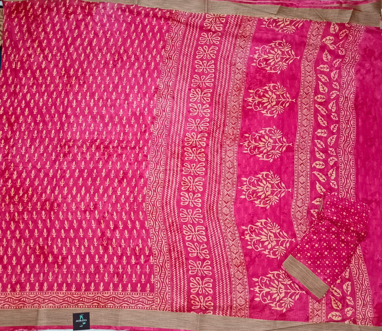 Pink Pina cola vol 1 Rapid discharge Vegan mull cotton saree HA25488