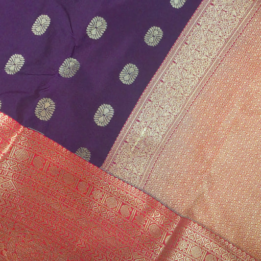 Violet red Parampara vegan kanchi silk saree GA26142