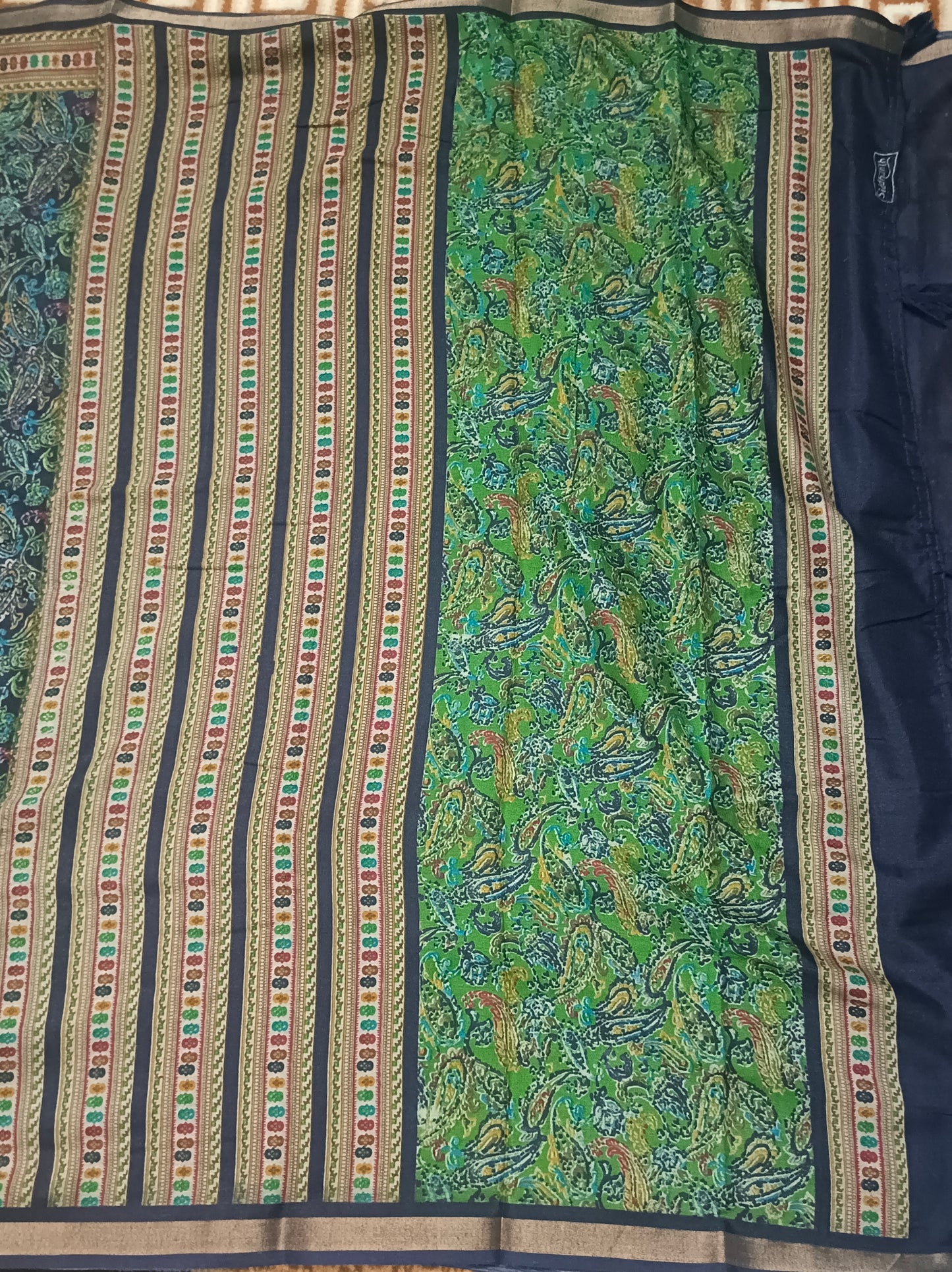Navy blue sugandha vegan digital malai cotton saree SA25573