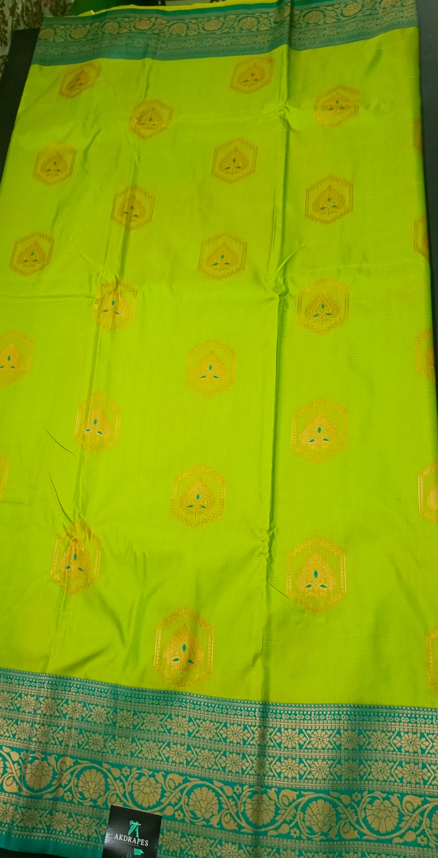 Green Anantha vastra Vegan Kanchi soft silk saree MA25121