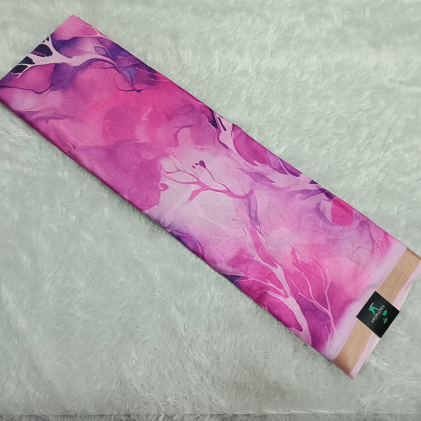 Purple Marble Vegan Chiffon silk saree SA25705