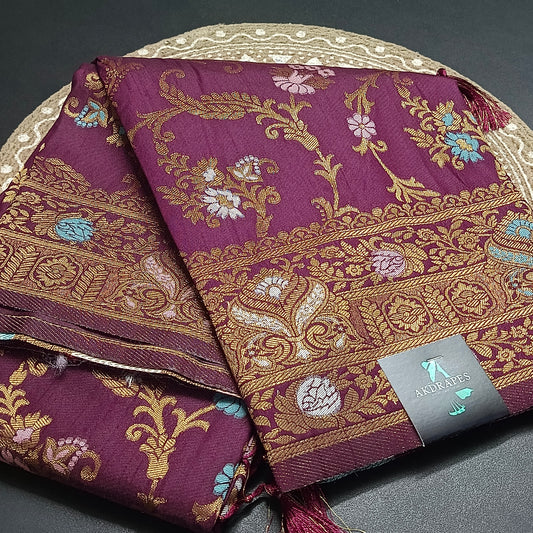 Purple Anaamika vegan kaddi georgette saree MA25265