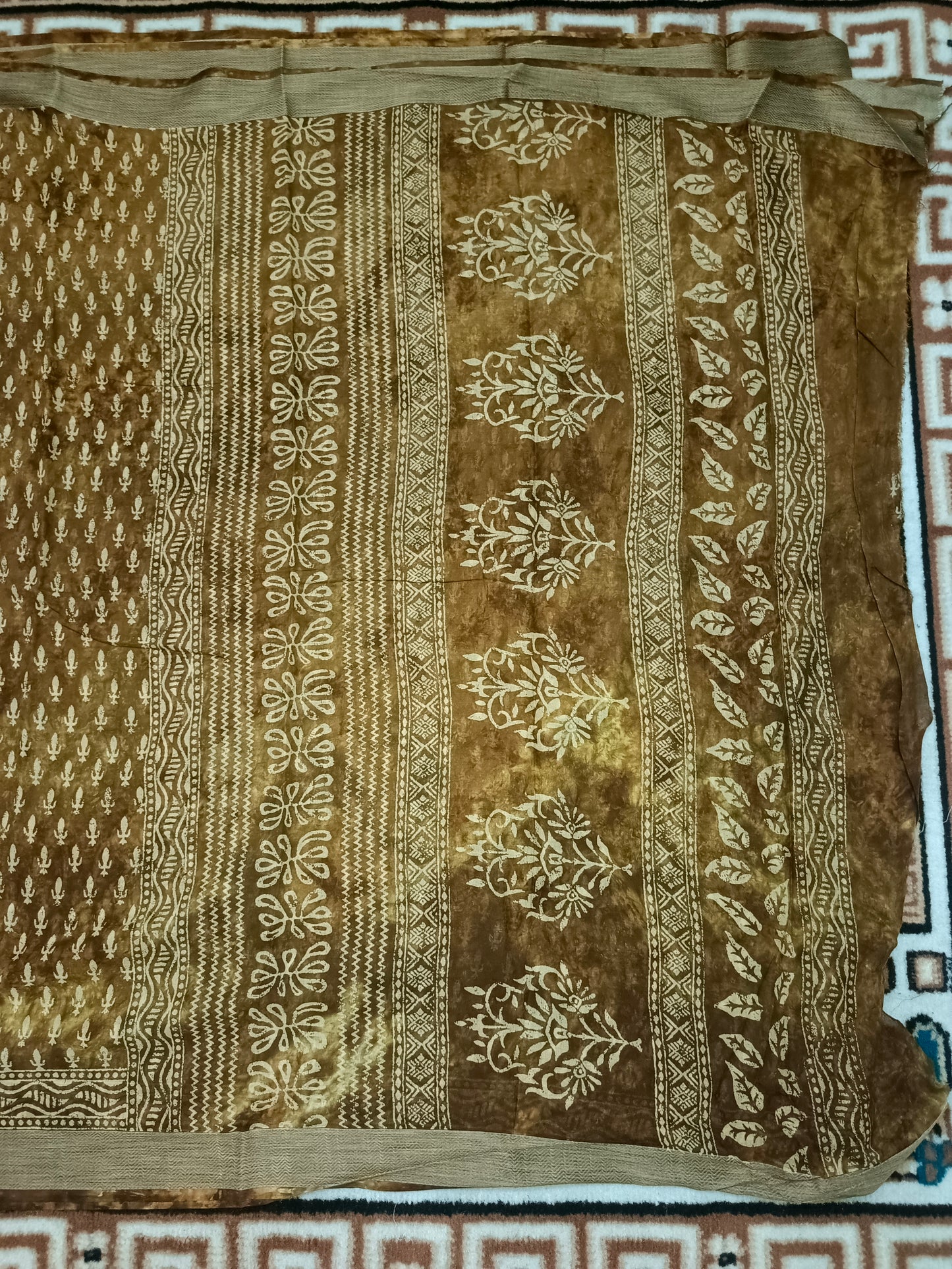 Brown Pina cola vol 1 Rapid discharge Vegan mull cotton saree HA25491