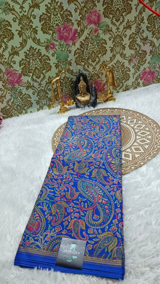 Royal Gulmarg Paisley Vegan Crepe silk saree SA25604